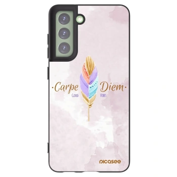 Picasee crna silikonska maskica za Samsung Galaxy S21 FE 5G - Carpe Diem