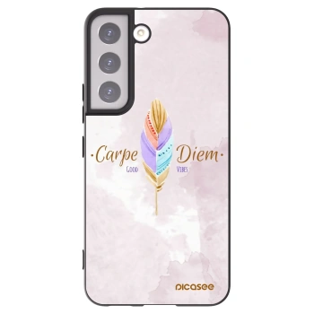 Picasee crna silikonska maskica za Samsung Galaxy S22 5G - Carpe Diem