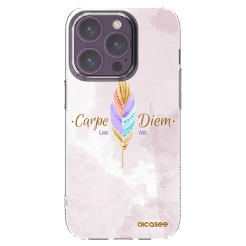 Picasee silikonska prozirna maskica za Apple iPhone 14 Pro - Carpe Diem