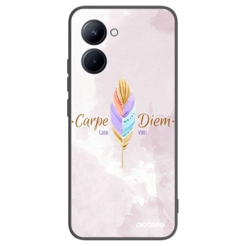 Picasee crna silikonska maskica za Realme C33 (2023) - Carpe Diem