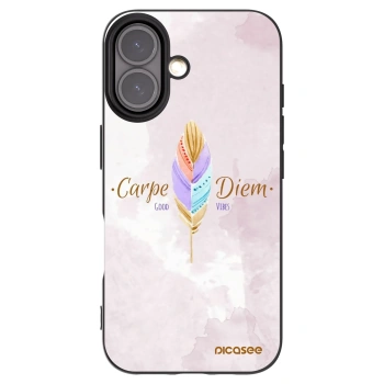 Picasee crna silikonska maskica za Apple iPhone 16 - Carpe Diem
