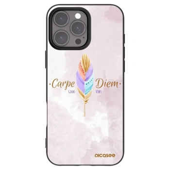 Picasee crna silikonska maskica za Apple iPhone 16 Pro Max - Carpe Diem