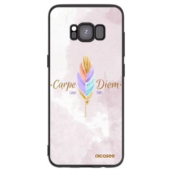 Picasee crna silikonska maskica za Samsung Galaxy S8 G950F - Carpe Diem