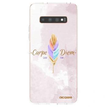Picasee silikonska prozirna maskica za Samsung Galaxy S10 Plus G975 - Carpe Diem
