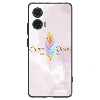 Picasee crna silikonska maskica za Motorola Moto G35 5G - Carpe Diem