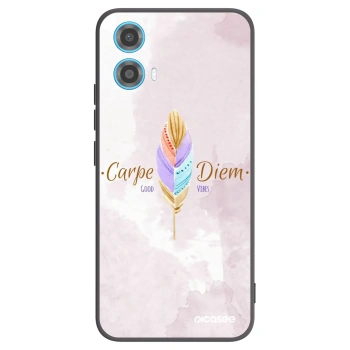 Picasee crna silikonska maskica za Motorola Moto G34 5G - Carpe Diem