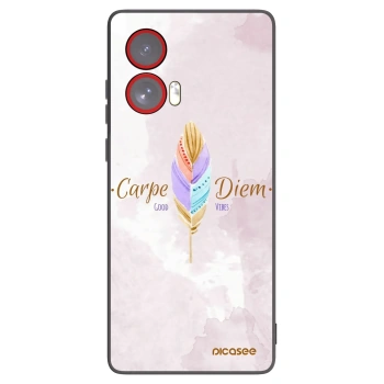 Picasee crna silikonska maskica za Motorola Edge 50 Fusion - Carpe Diem