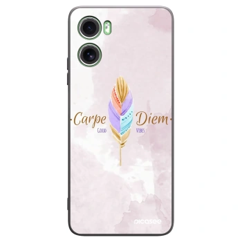Picasee crna silikonska maskica za Motorola Moto G06 - Carpe Diem