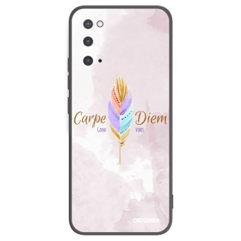 Picasee crna silikonska maskica za Samsung Galaxy S20 G980F - Carpe Diem