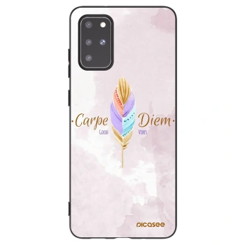 Picasee crna silikonska maskica za Samsung Galaxy S20+ G985F - Carpe Diem