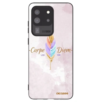 Picasee crna silikonska maskica za Samsung Galaxy S20 Ultra 5G G988F - Carpe Diem