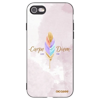 Picasee crna silikonska maskica za Apple iPhone SE 2020 - Carpe Diem