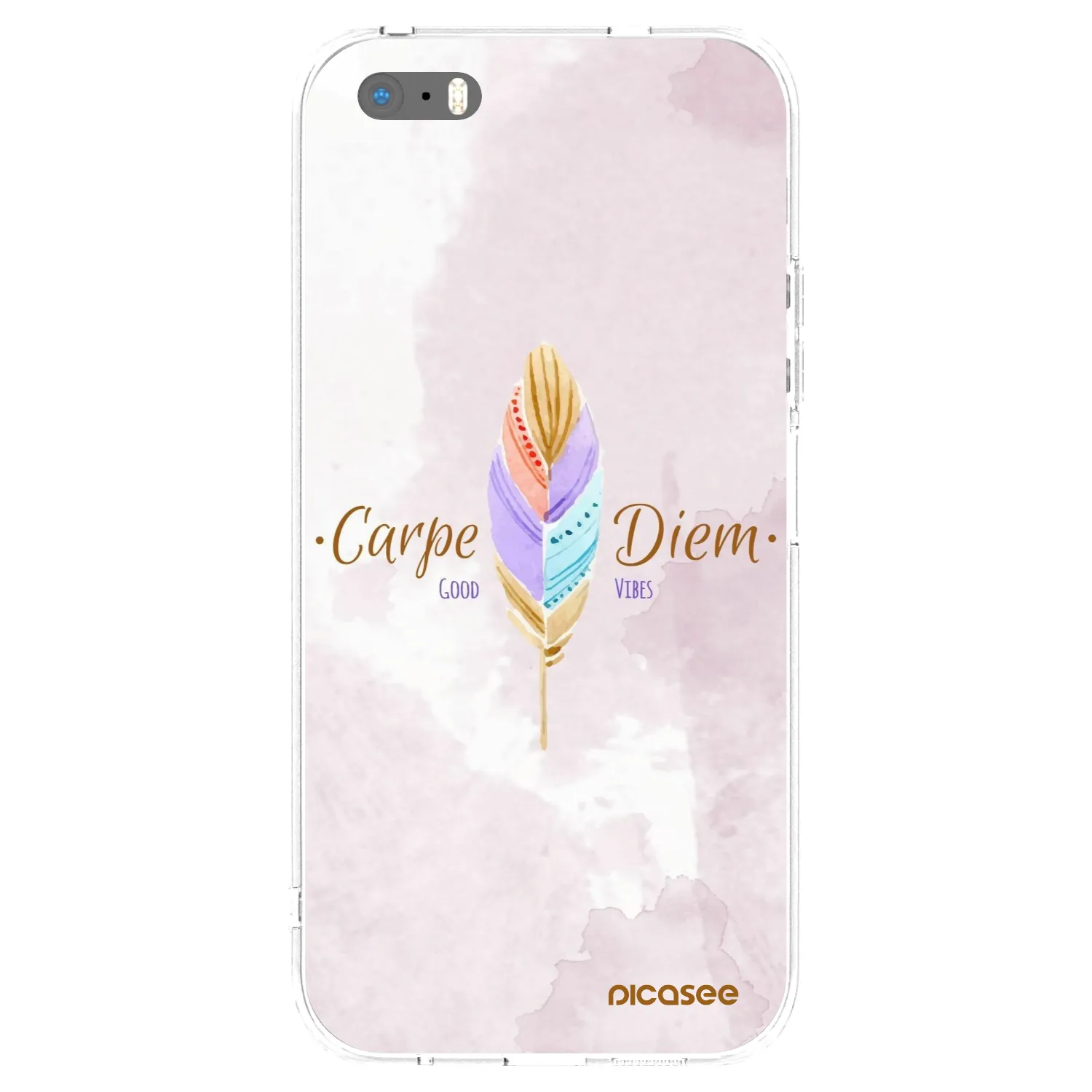 Picasee silikonska prozirna maskica za Apple iPhone 5/5S/SE - Carpe Diem