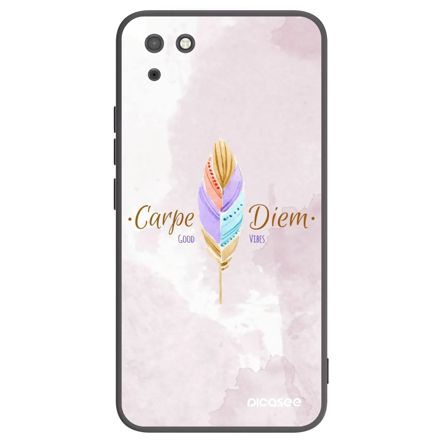 Picasee crna silikonska maskica za Huawei Y5P - Carpe Diem