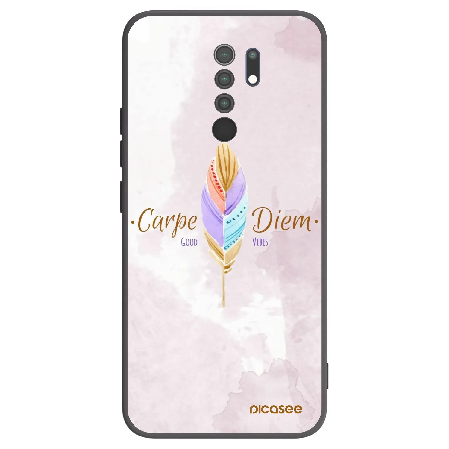 Picasee crna silikonska maskica za Xiaomi Redmi 9 - Carpe Diem