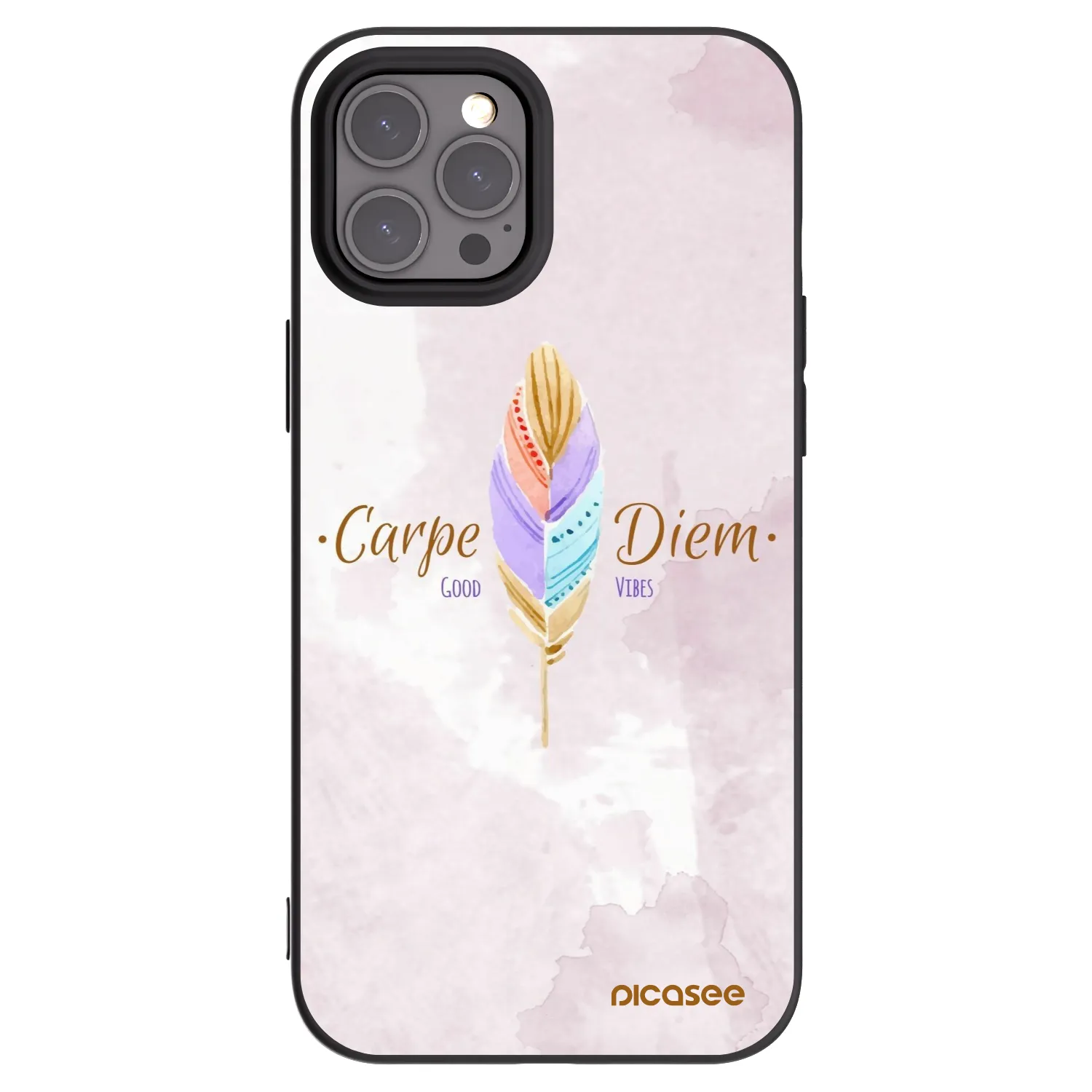 Picasee crna silikonska maskica za Apple iPhone 12 Pro Max - Carpe Diem