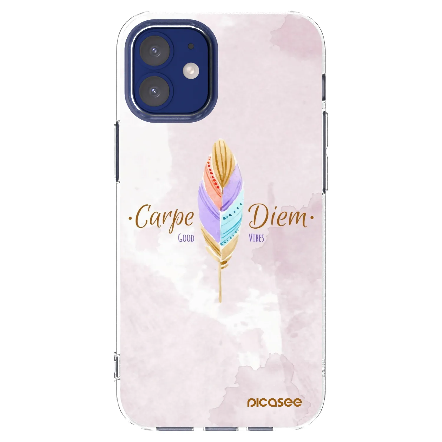 Picasee silikonska prozirna maskica za Apple iPhone 12 mini - Carpe Diem