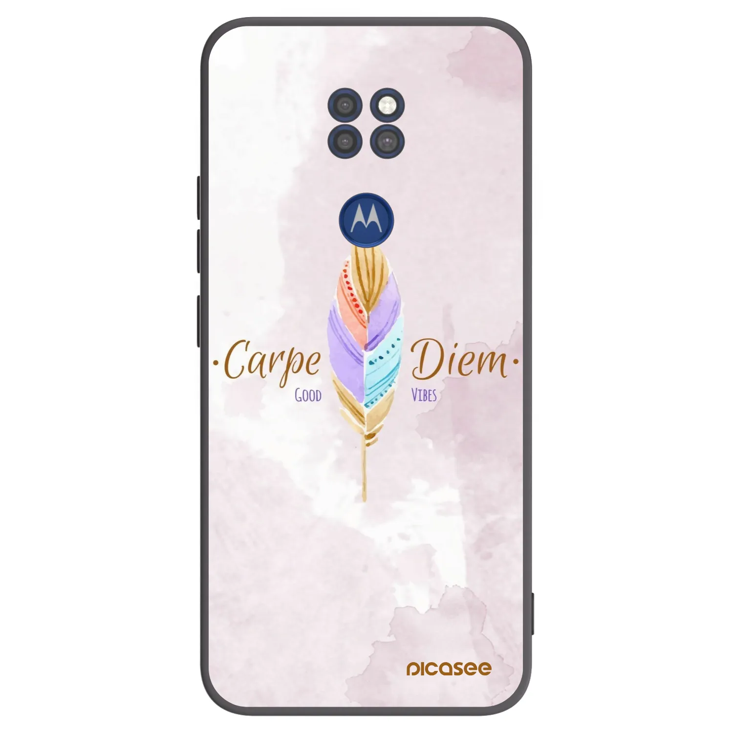 Picasee crna silikonska maskica za Motorola Moto G9 Play - Carpe Diem