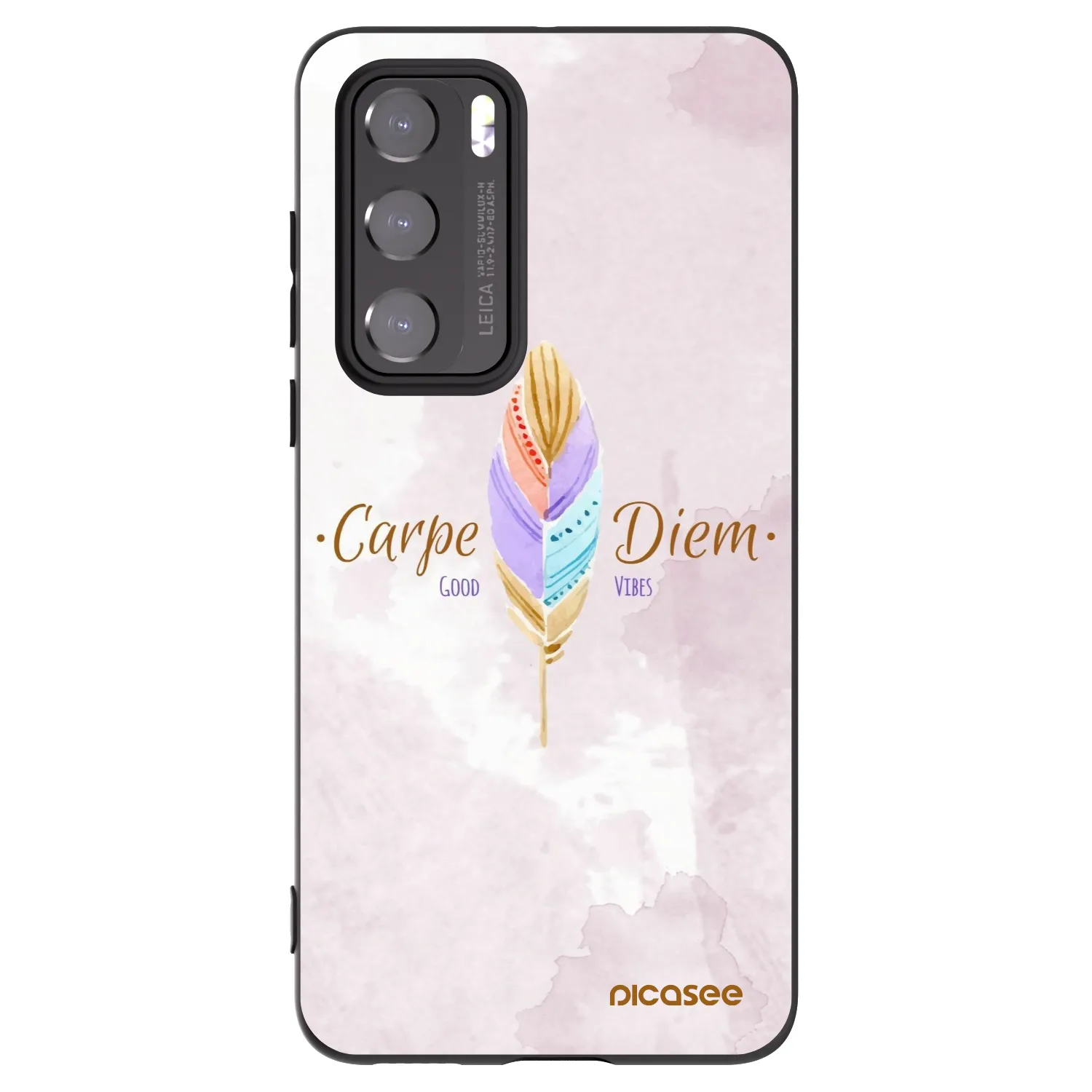 Picasee crna silikonska maskica za Huawei P40 - Carpe Diem
