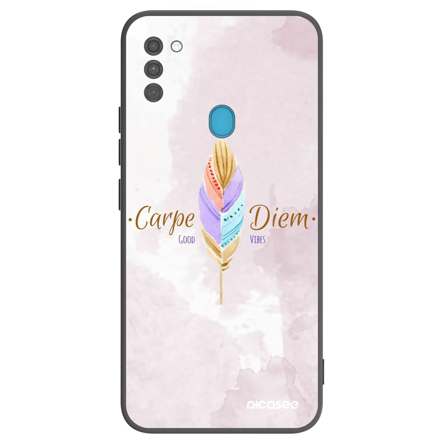 Picasee crna silikonska maskica za Samsung Galaxy M11 - Carpe Diem