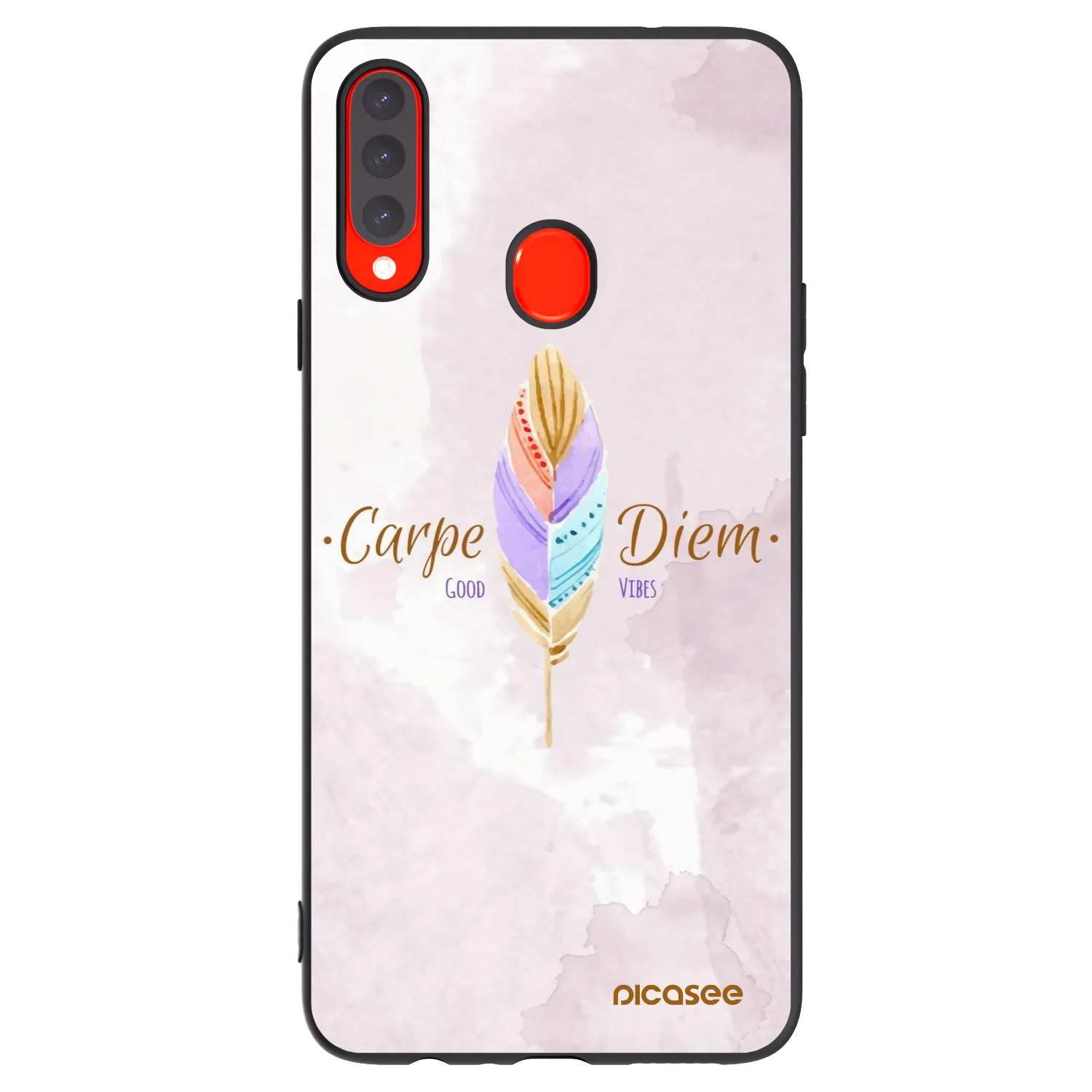 Picasee crna silikonska maskica za Samsung Galaxy A20s - Carpe Diem
