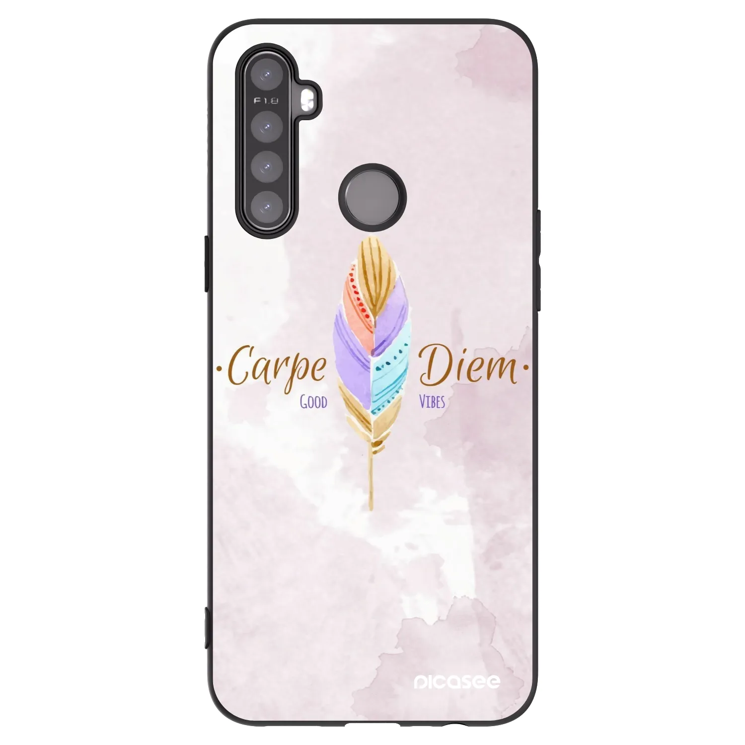 Picasee crna silikonska maskica za Realme 6i - Carpe Diem