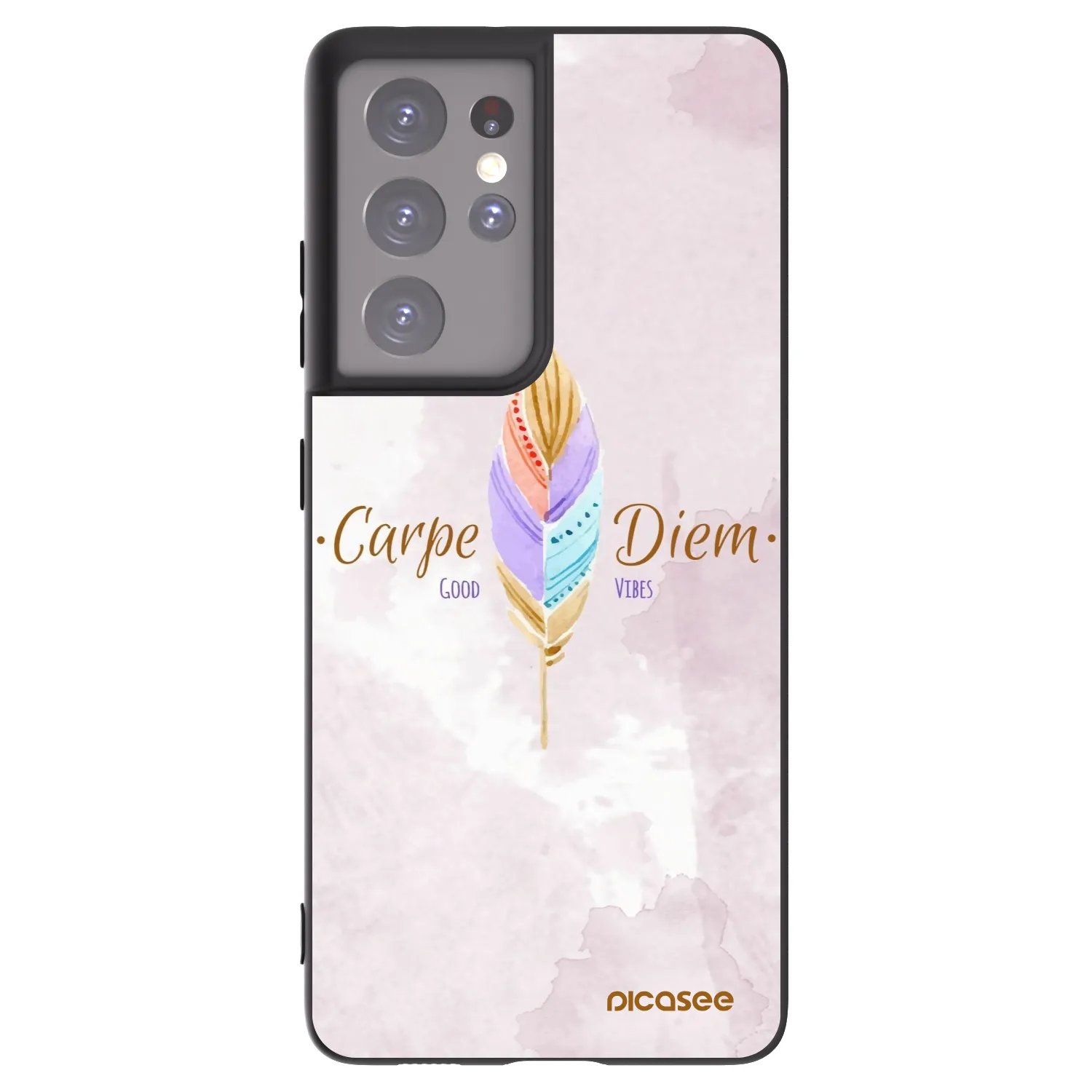 Picasee crna silikonska maskica za Samsung Galaxy S21 Ultra 5G G998B - Carpe Diem