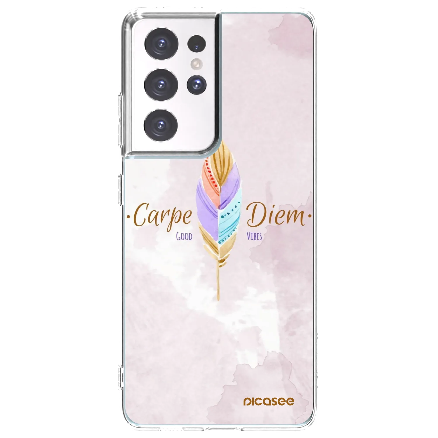 Picasee silikonska prozirna maskica za Samsung Galaxy S21 Ultra 5G G998B - Carpe Diem