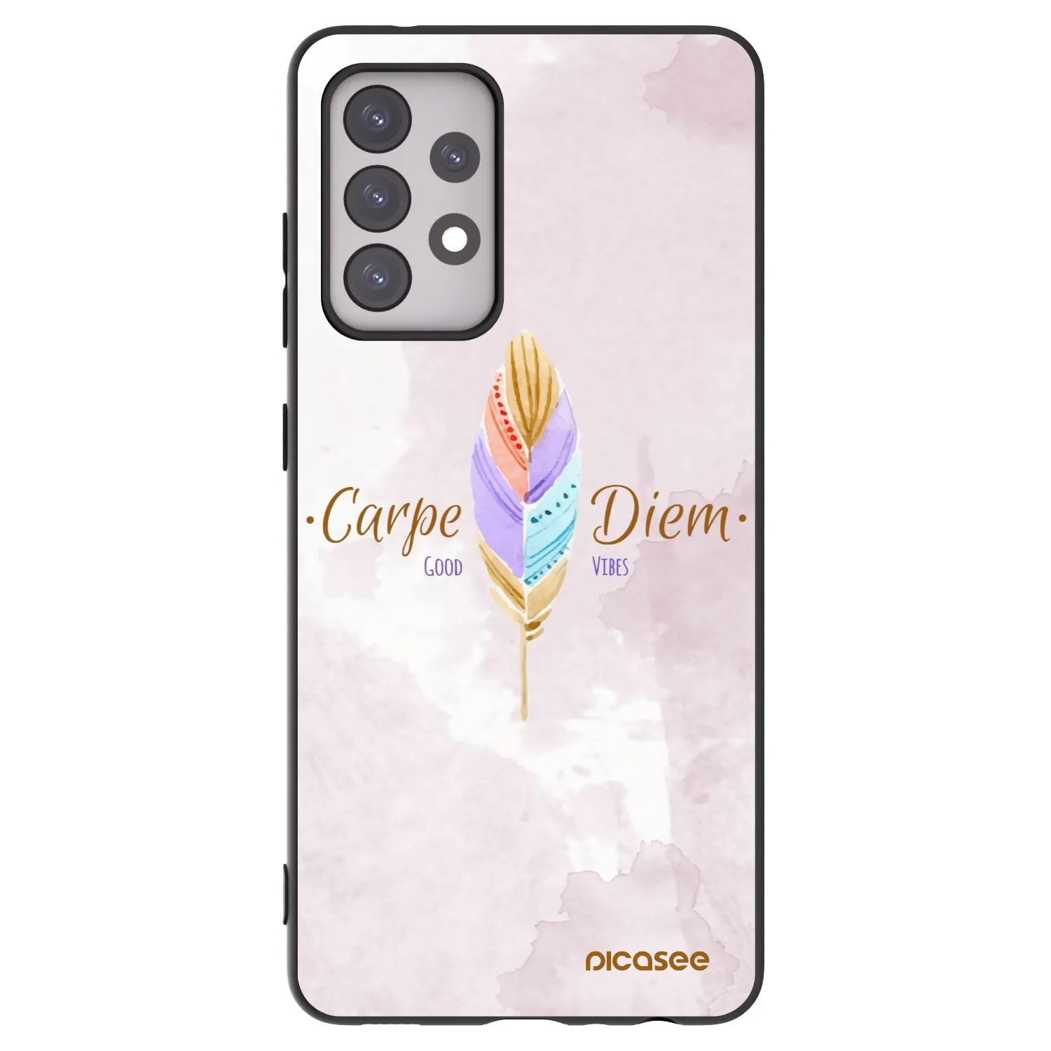 Picasee crna silikonska maskica za Samsung Galaxy A52 5G A525F - Carpe Diem