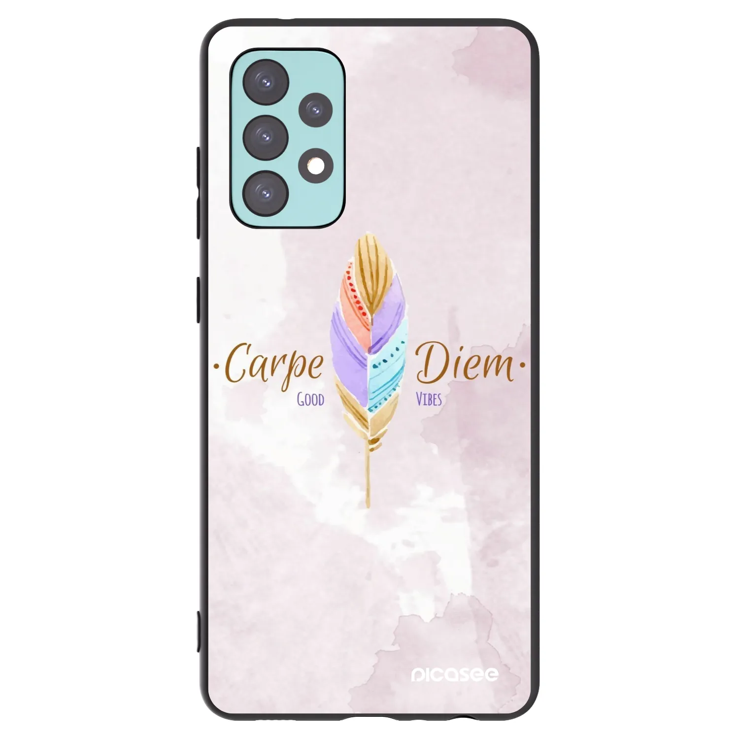 Picasee crna silikonska maskica za Samsung Galaxy A72 A725F - Carpe Diem