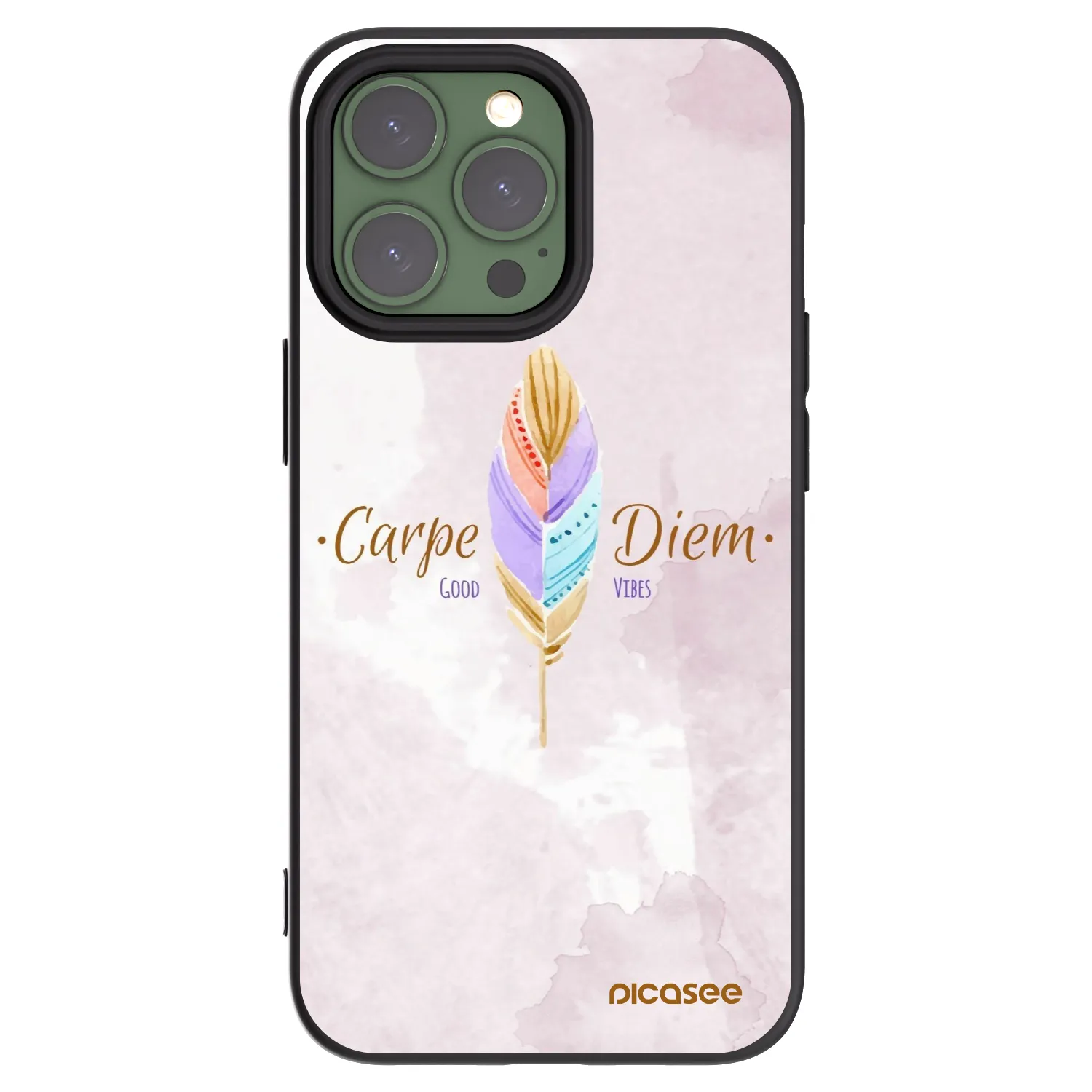 Picasee crna silikonska maskica za Apple iPhone 13 Pro - Carpe Diem