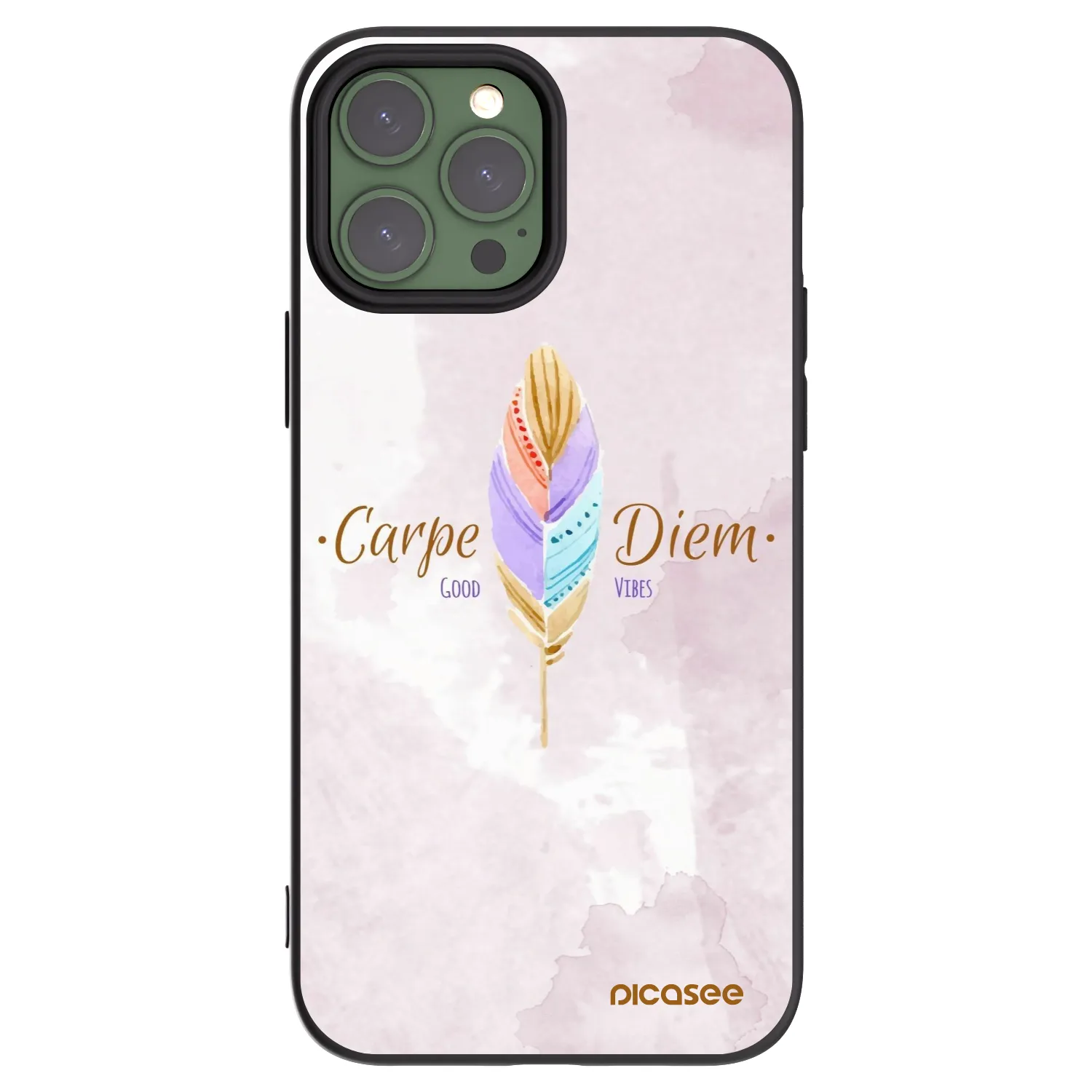 Picasee crna silikonska maskica za Apple iPhone 13 Pro Max - Carpe Diem