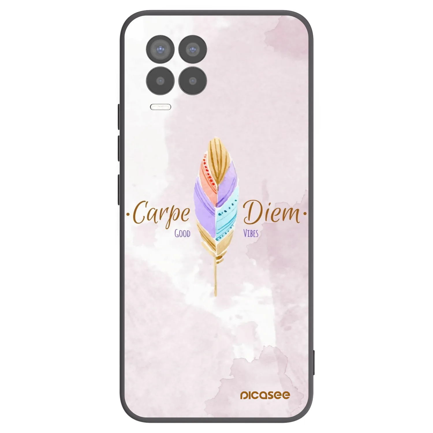 Picasee crna silikonska maskica za Realme 8 4G - Carpe Diem