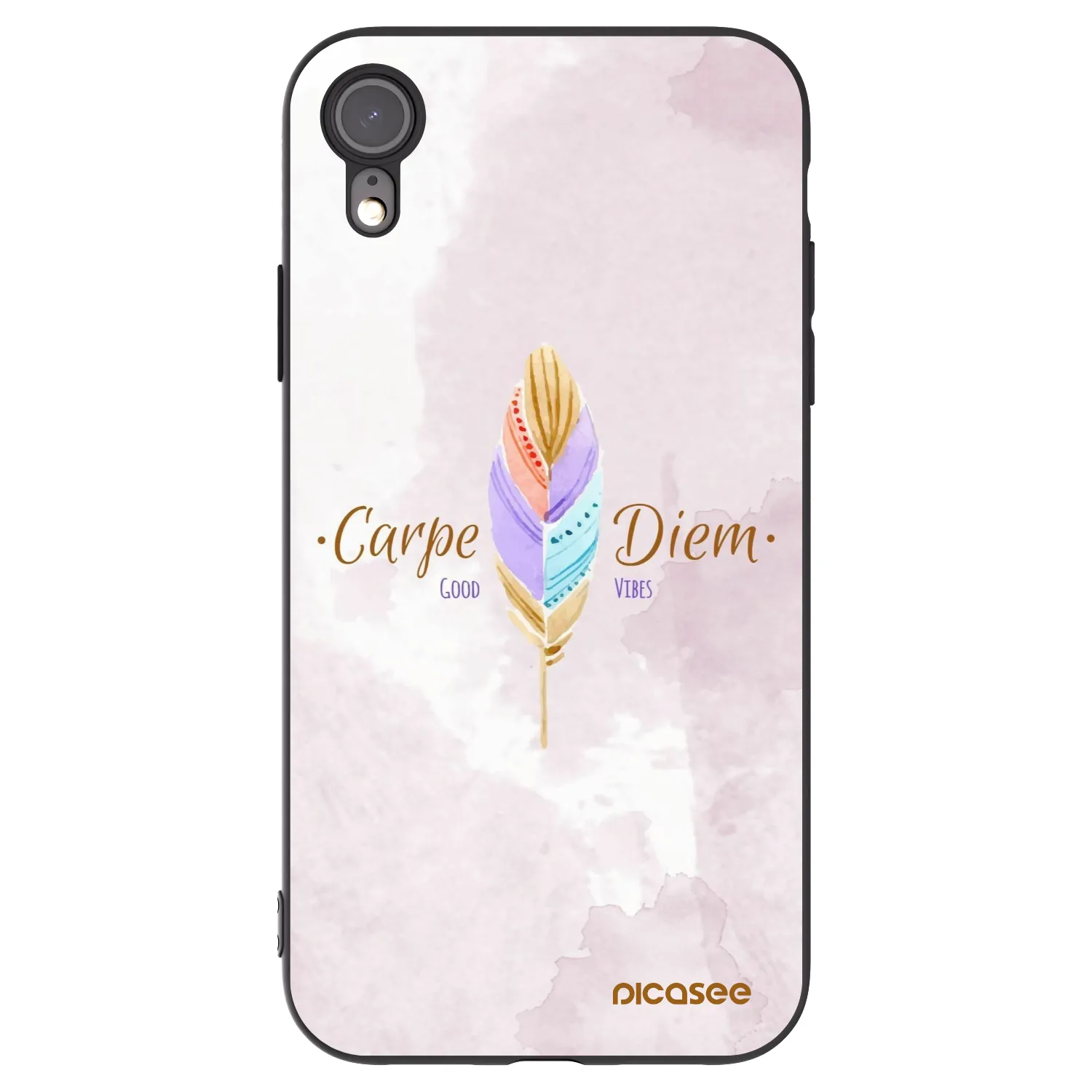 Picasee crna silikonska maskica za Apple iPhone XR - Carpe Diem