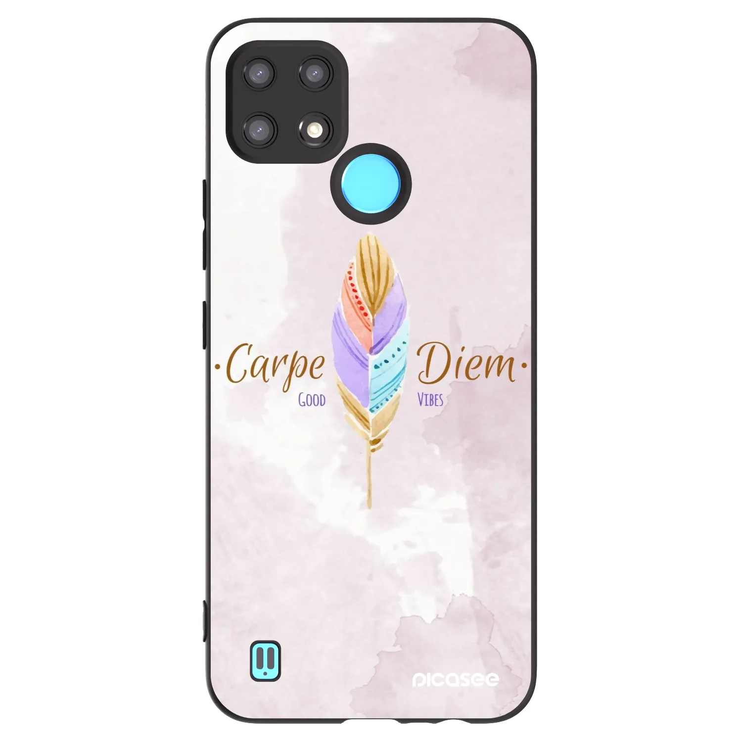 Picasee crna silikonska maskica za Realme C21 - Carpe Diem