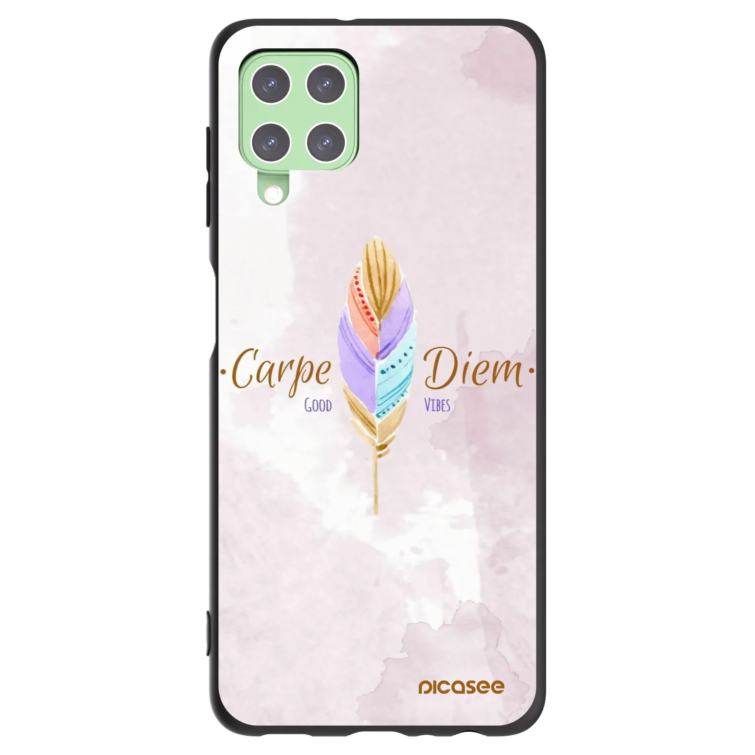 Picasee crna silikonska maskica za Samsung Galaxy A22 A225F 4G - Carpe Diem