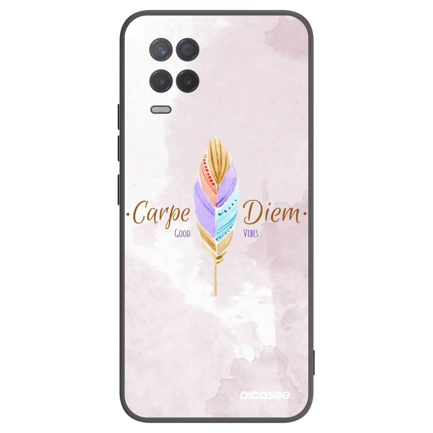 Picasee crna silikonska maskica za Realme 8 5G - Carpe Diem