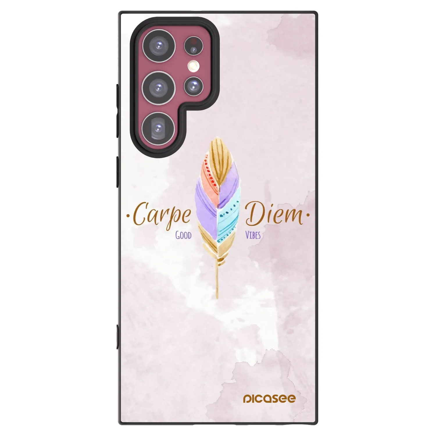 Picasee crna silikonska maskica za Samsung Galaxy S22 Ultra 5G - Carpe Diem