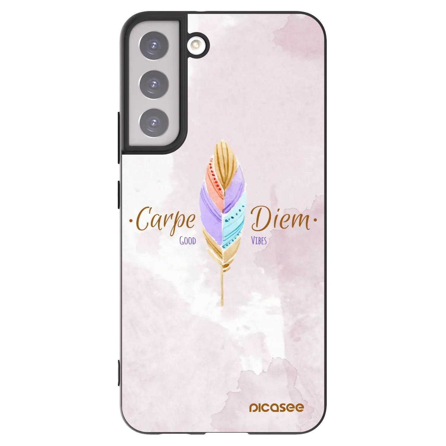 Picasee crna silikonska maskica za Samsung Galaxy S22+ 5G - Carpe Diem