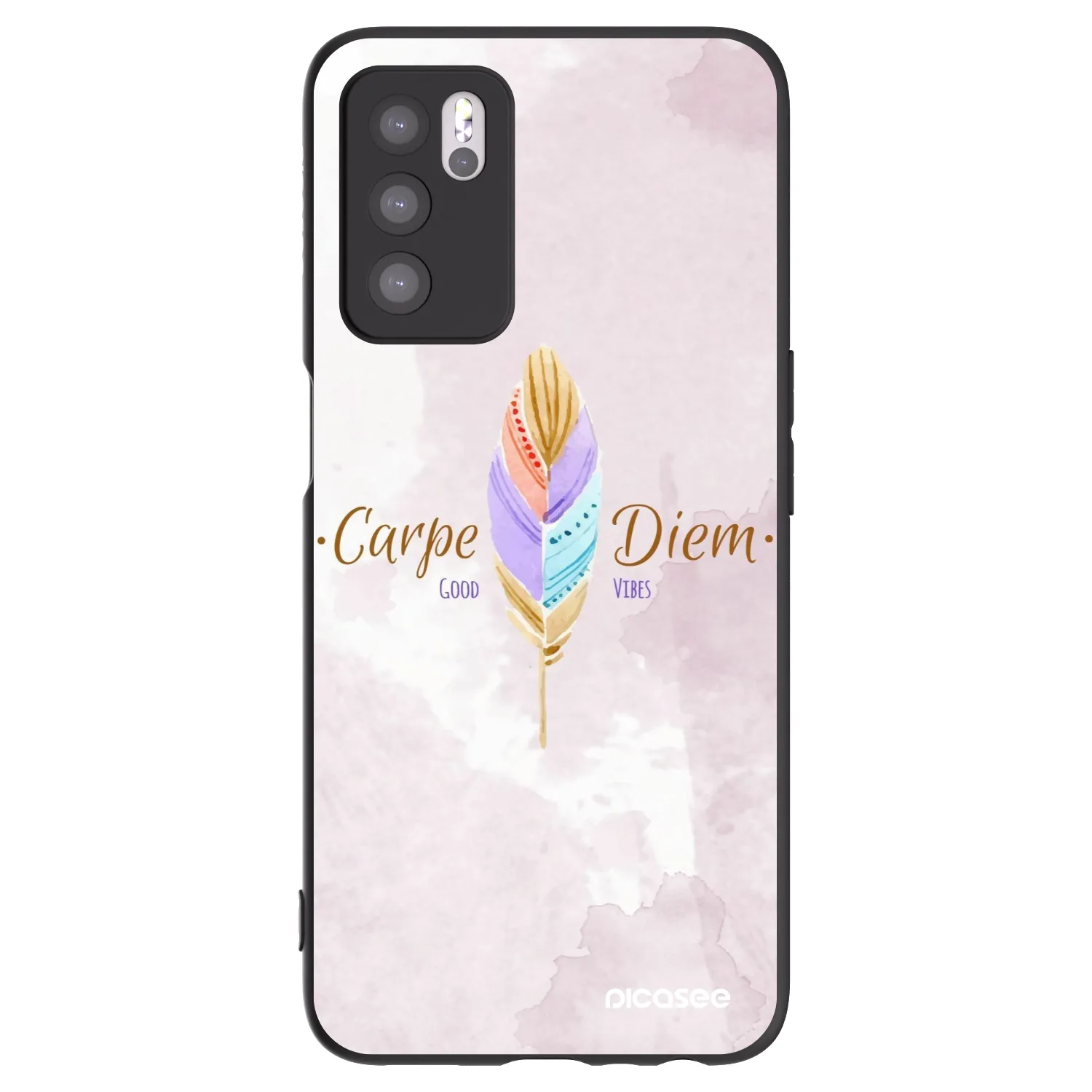 Picasee crna silikonska maskica za OPPO A16s - Carpe Diem