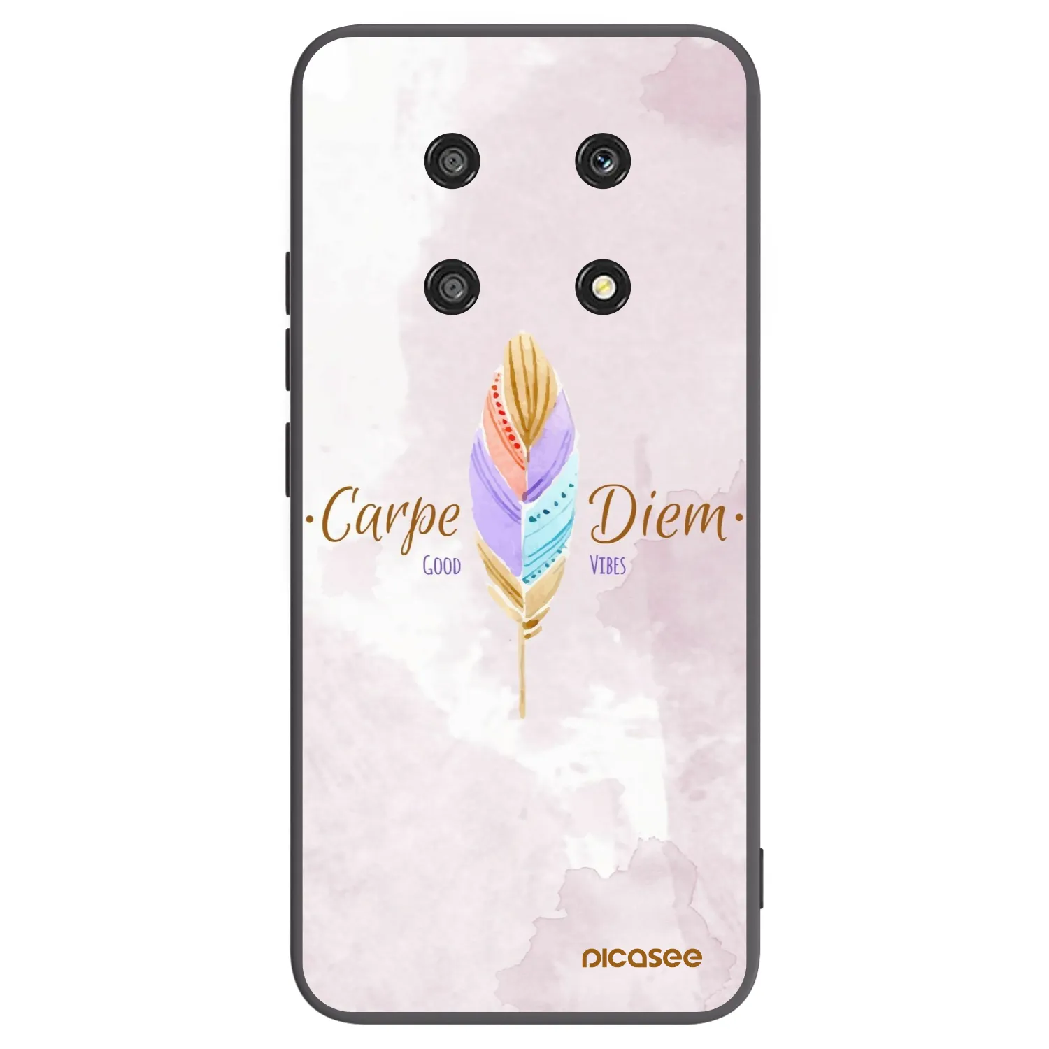 Picasee crna silikonska maskica za Honor Magic4 Lite 5G - Carpe Diem