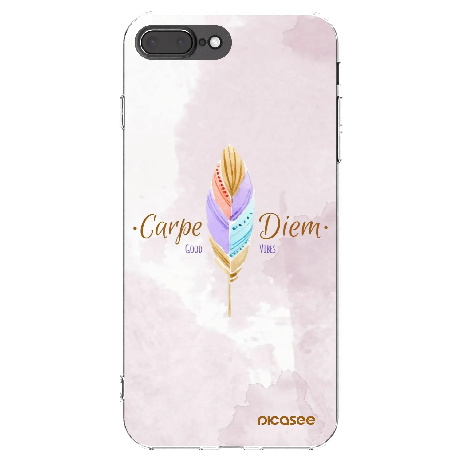 Picasee silikonska prozirna maskica za Apple iPhone 8 Plus - Carpe Diem