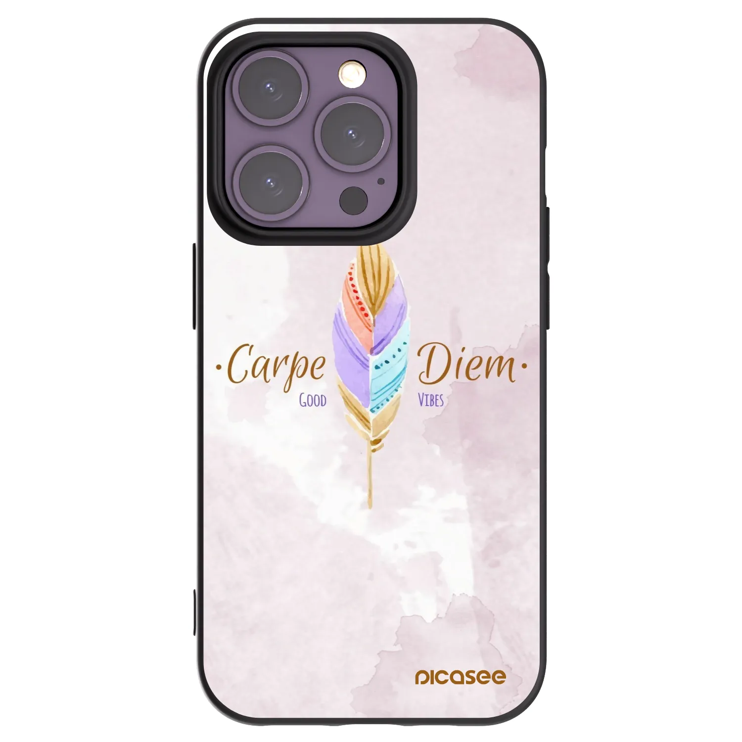 Picasee crna silikonska maskica za Apple iPhone 14 Pro - Carpe Diem
