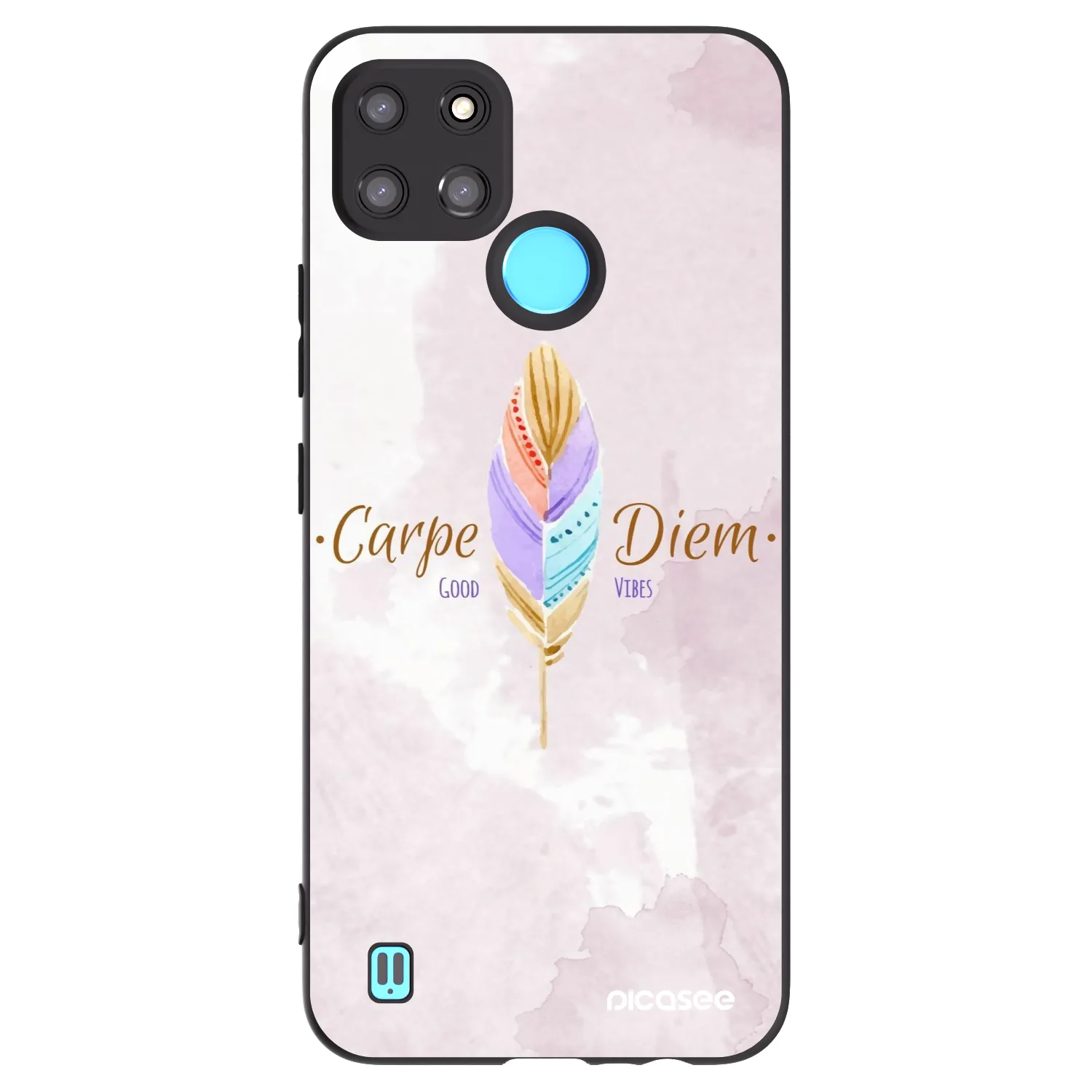 Picasee crna silikonska maskica za Realme C21Y - Carpe Diem