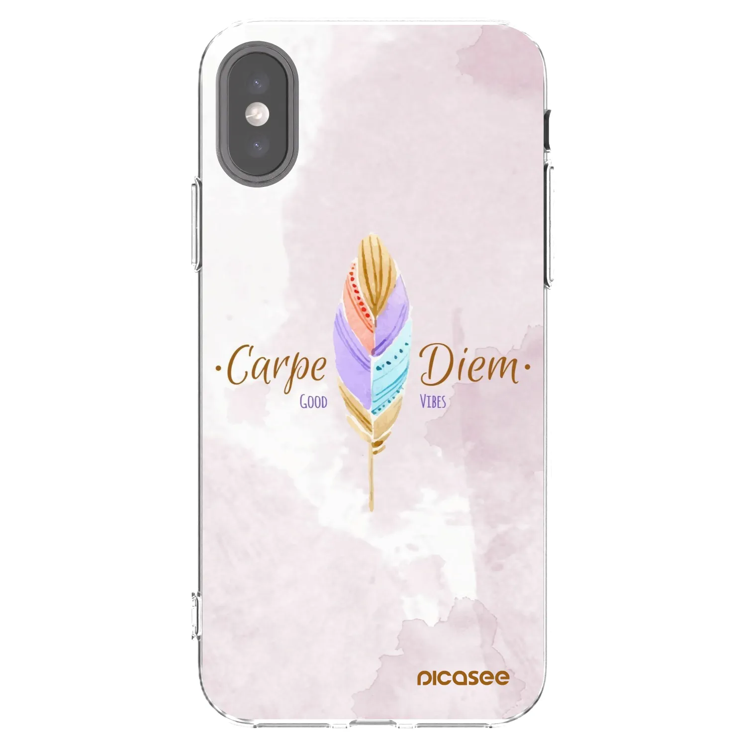 Picasee silikonska prozirna maskica za Apple iPhone X/XS - Carpe Diem