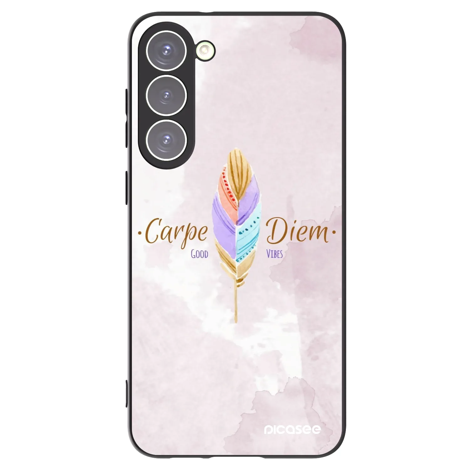 Picasee crna silikonska maskica za Samsung Galaxy S23+ 5G - Carpe Diem