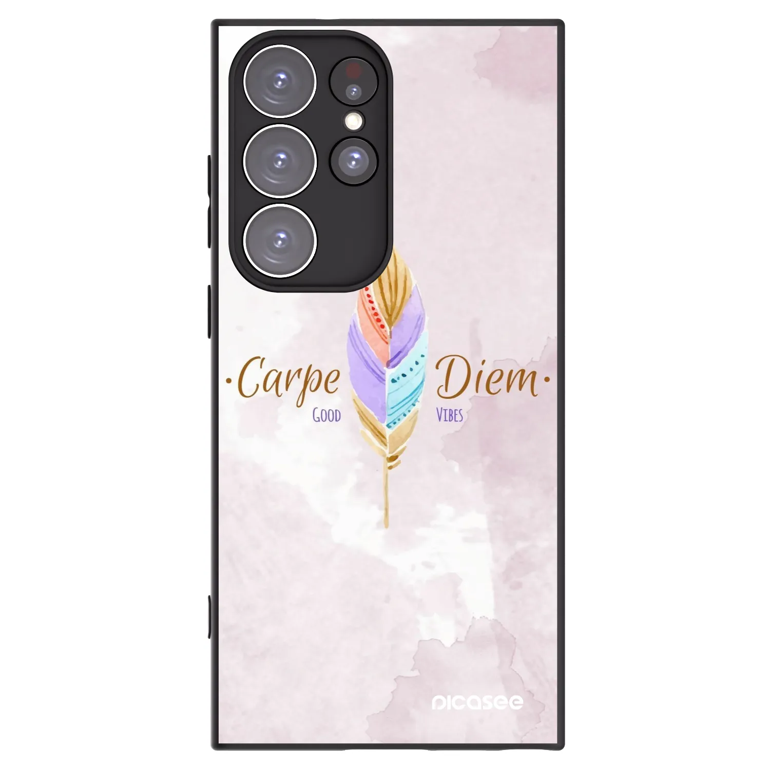 Picasee crna silikonska maskica za Samsung Galaxy S23 Ultra 5G - Carpe Diem