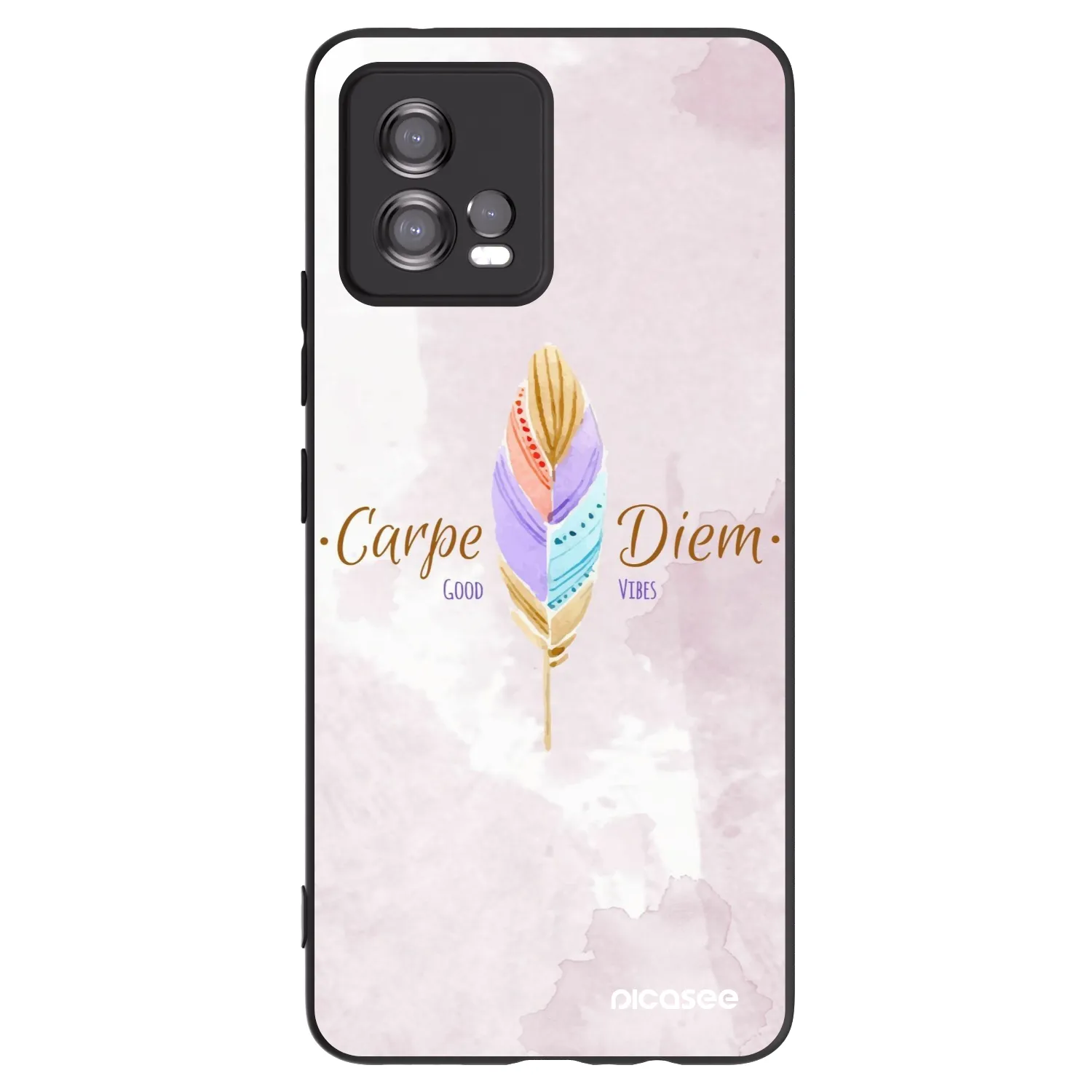 Picasee crna silikonska maskica za Motorola Moto G72 - Carpe Diem