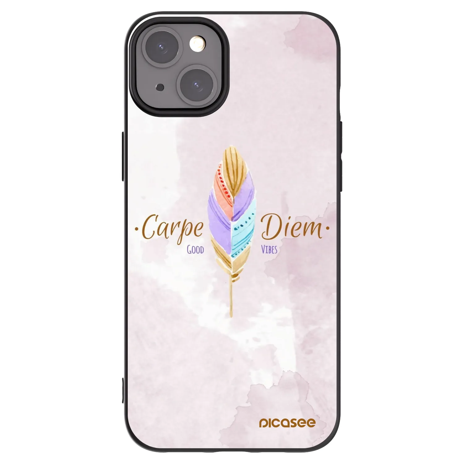Picasee crna silikonska maskica za Apple iPhone 15 Plus - Carpe Diem