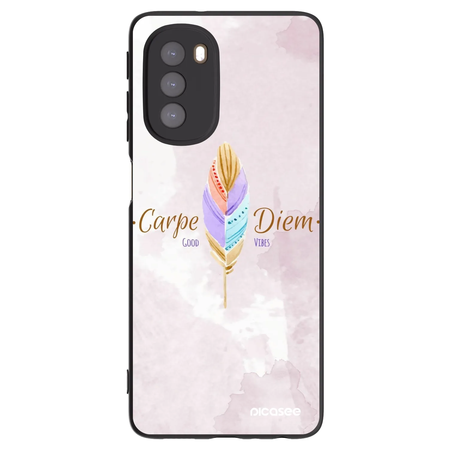 Picasee crna silikonska maskica za Motorola Moto G51 - Carpe Diem